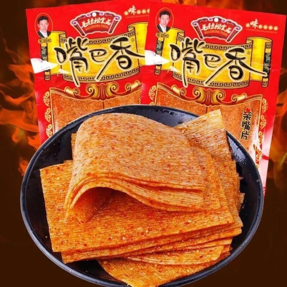 毛劲松嘴巴香辣条8090后儿时怀旧麻辣小零食小吃亲嘴片老式大辣片