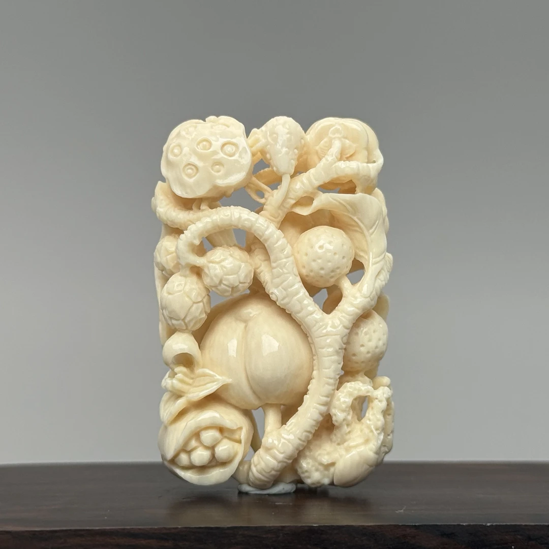 DEZHI/德志10.7g天然猛犸牙八宝吊坠Y278