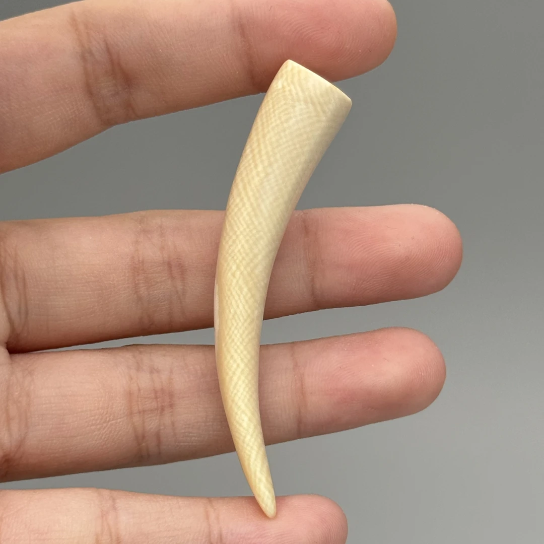 DEZHI/德志4.9g小牙尖吊坠天然猛犸牙默认打孔绑绳F541