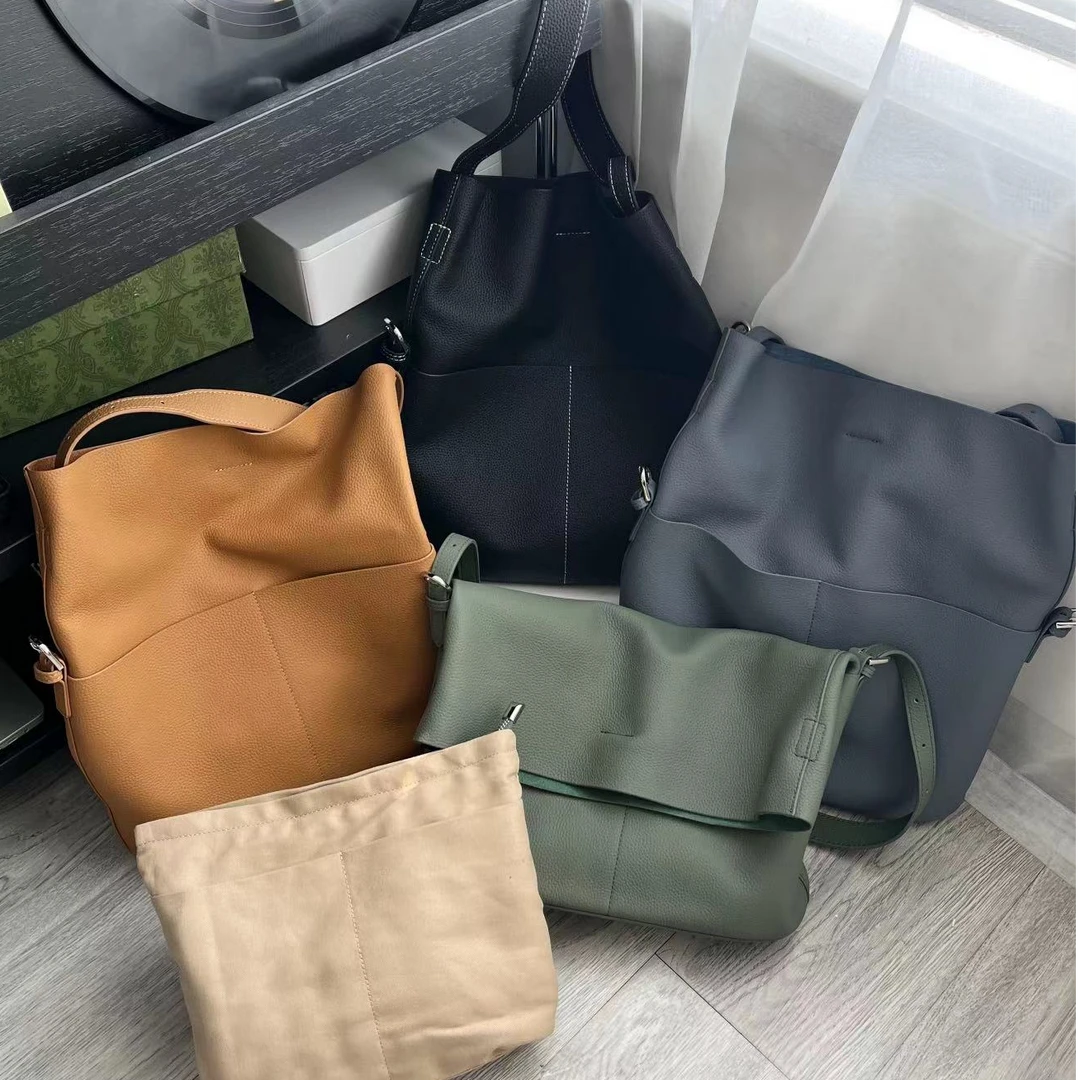 大容量 休闲风 头层牛皮 单肩包 9116