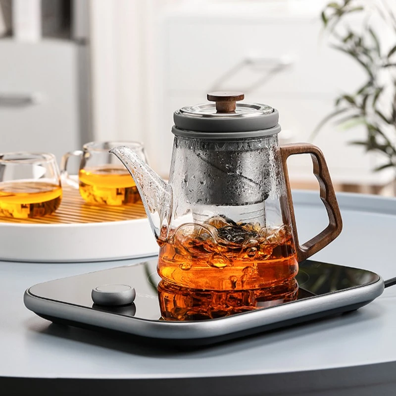 Deskpot&皇啡茶水分离泡茶壶旋转升降泡茶器办公飘逸杯玻璃茶具
