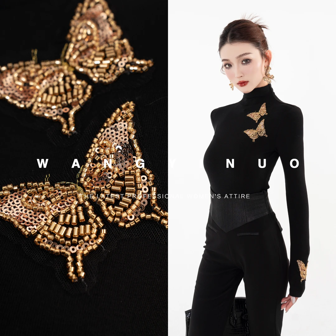 定制·依诺【自然灵域】2024秋冬新款时尚高级气质显瘦打底上衣