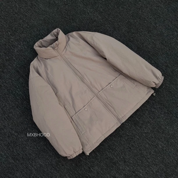 【阿信】冬季简约日系微阔羽绒服男士休闲立领夹克外套宽松百搭6618