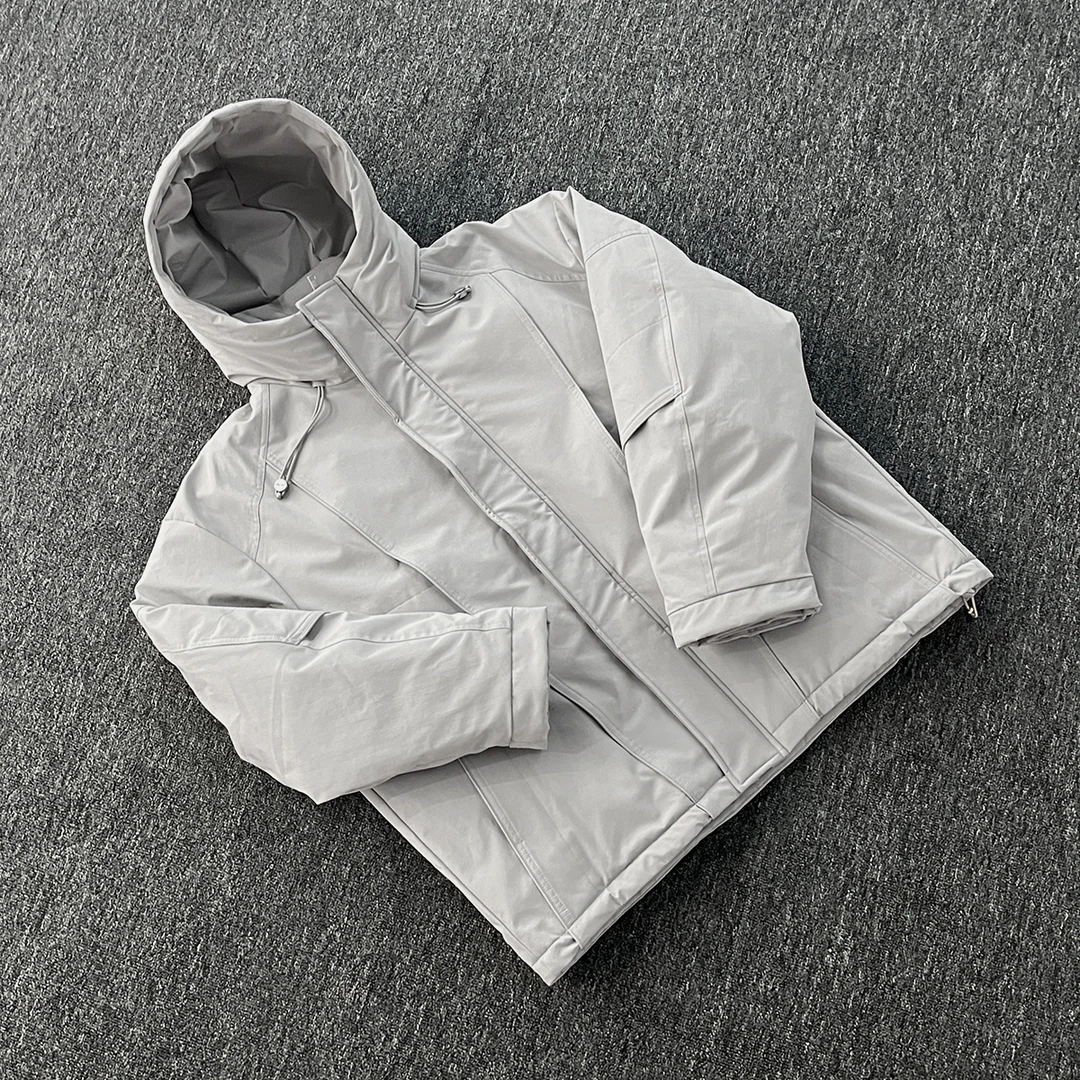 【阿信】冬季户外冲锋衣羽绒服中性款立领带帽款轻防水防风外套