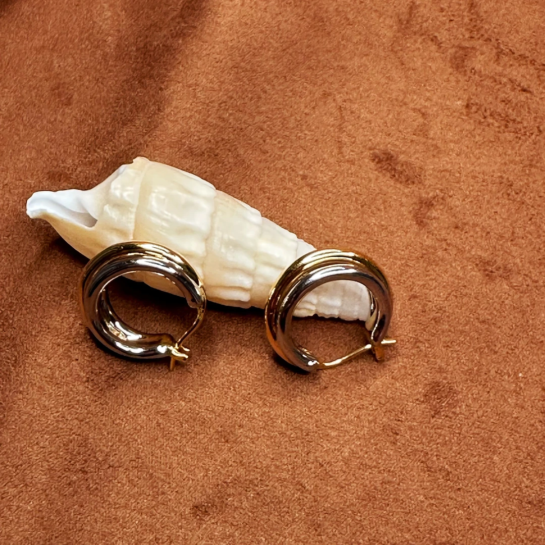 【子萱珠宝】18K金双色小猫爪耳环-ZX2400125