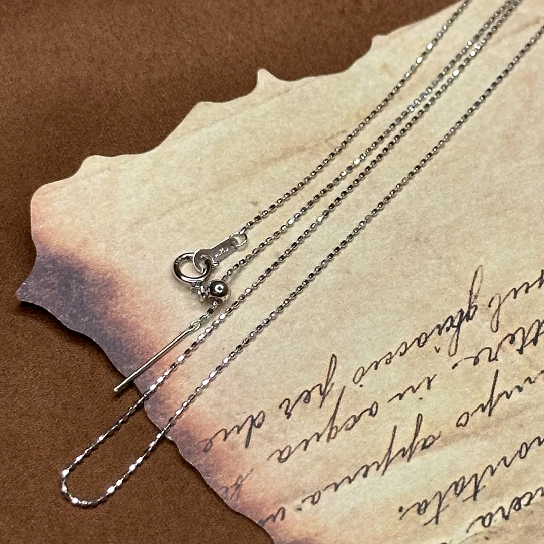 【子萱珠宝】18K金星河素链k白-ZX2400120