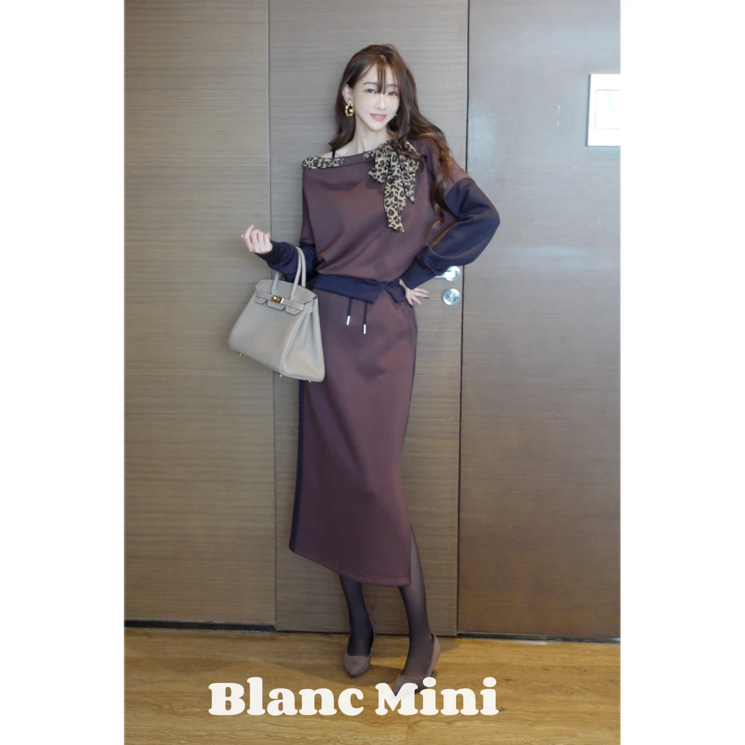 【MiNi推荐】韩版新款时尚长袖显瘦撞色修身空气层休闲套装JD0339