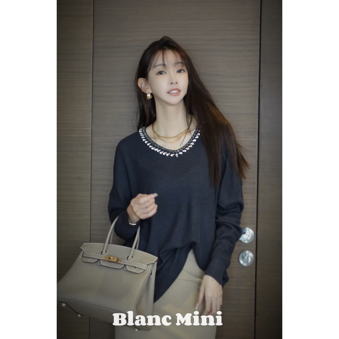 【MiNi推荐】秋冬新款设计感轻奢百搭修身显瘦长袖毛衣上衣女JD0274