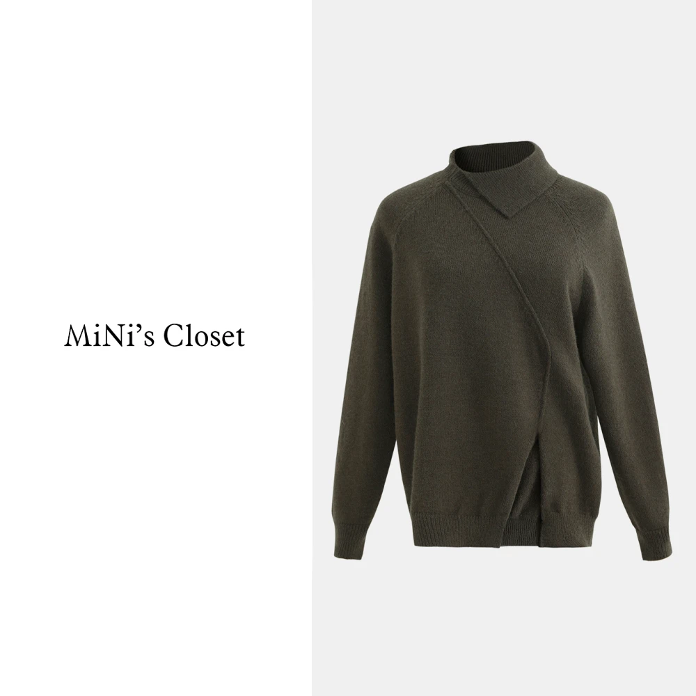 【MiNi推荐】高级定制设时尚计师款气质不对称毛衣上衣女JC0158