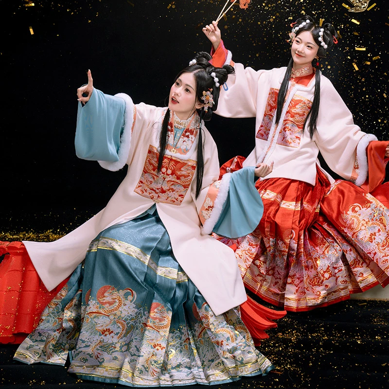 【清仓特惠】重回汉唐 云龙呈祥 正品原创汉服明制马面裙套装对襟袄