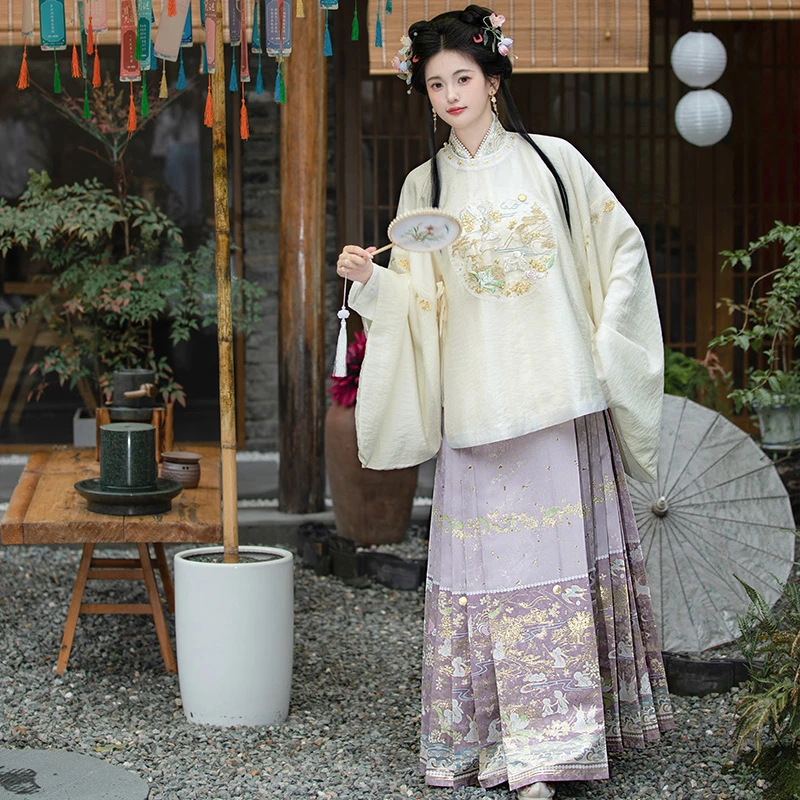 重回汉唐 月桂兔 圆领大襟袄马面裙国风原创正品汉服女款新款