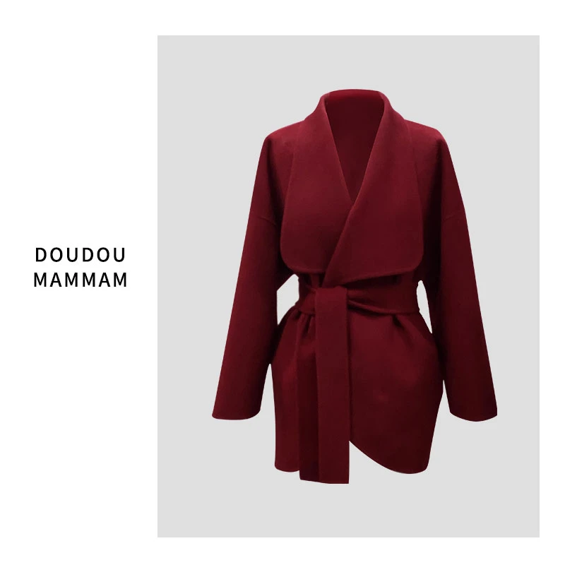 设计师轻奢时尚气质秋冬节日气氛双面羊毛大衣【DY23014】