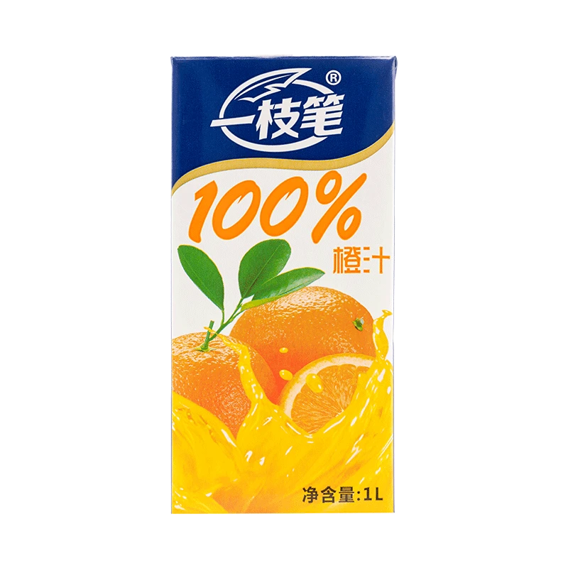 一枝笔百分百橙汁1L饮料整箱清润100%果汁网红国货批发特价包邮