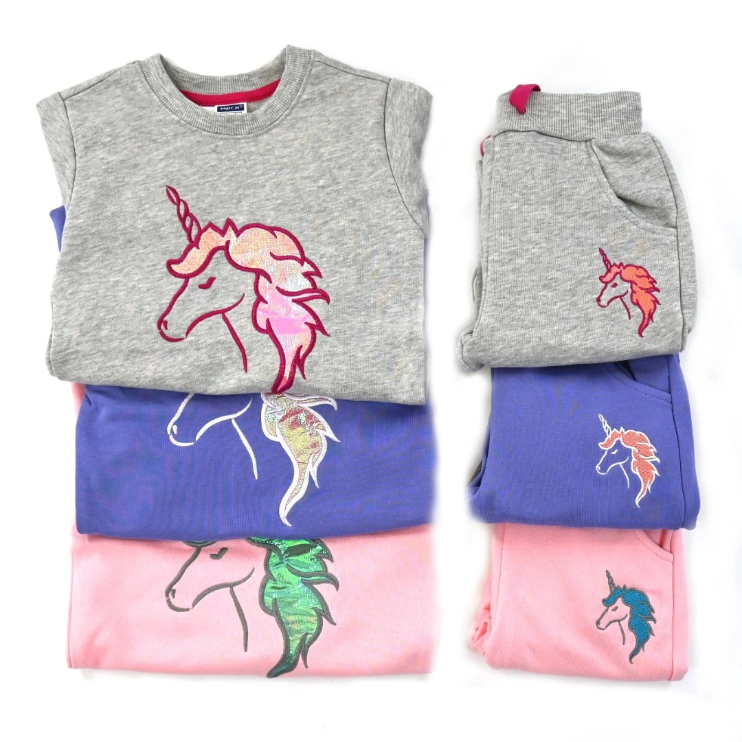 【亏米福利独角兽】纯棉女童秋装套装新款小女童可爱运动休闲秋装