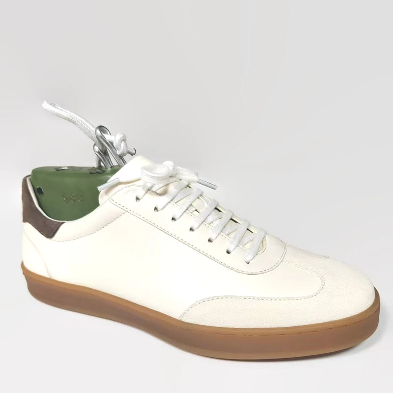 2024秋季新款德训鞋真皮拼色男鞋时尚休闲经典百搭潮流平底网球鞋