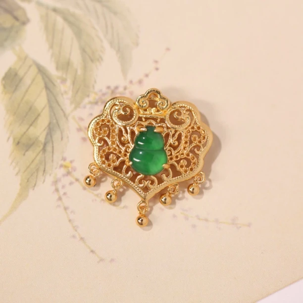 925银翡翠葫芦吊坠JX