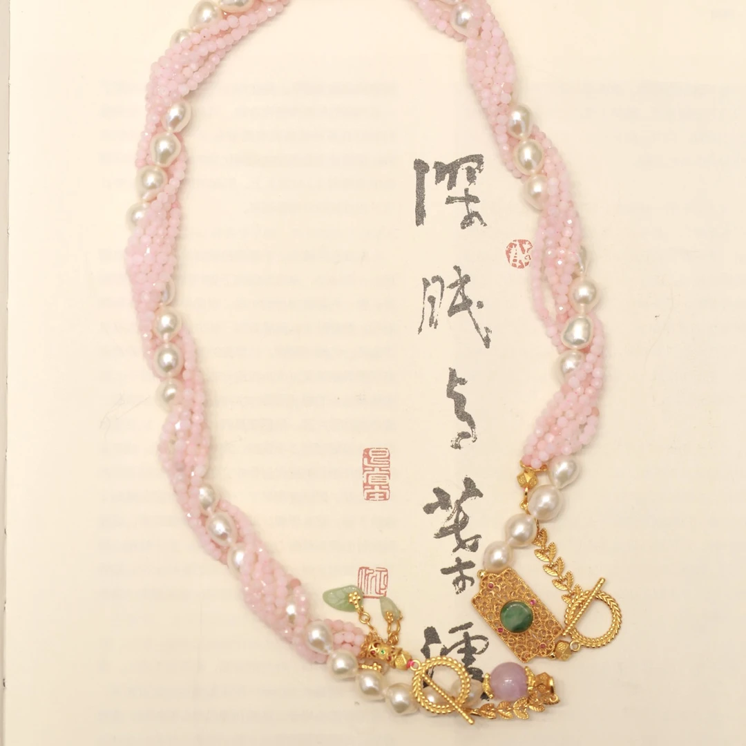 925银银制品 樱花落·流苏项链SY清新优雅手工精美百搭仙气项链