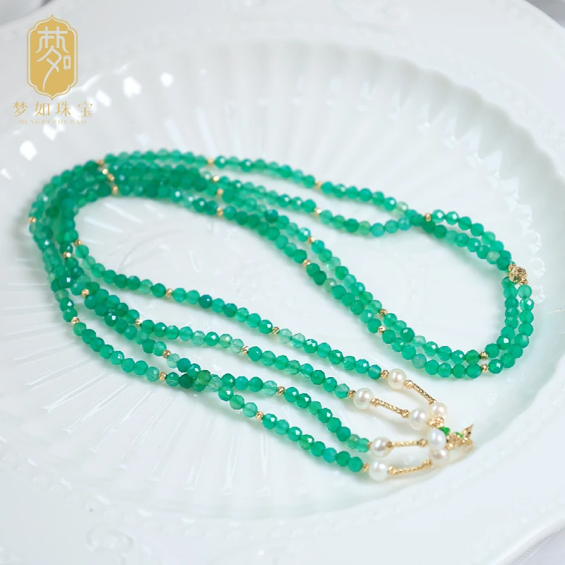 18k金玉髓圆珠项链JY