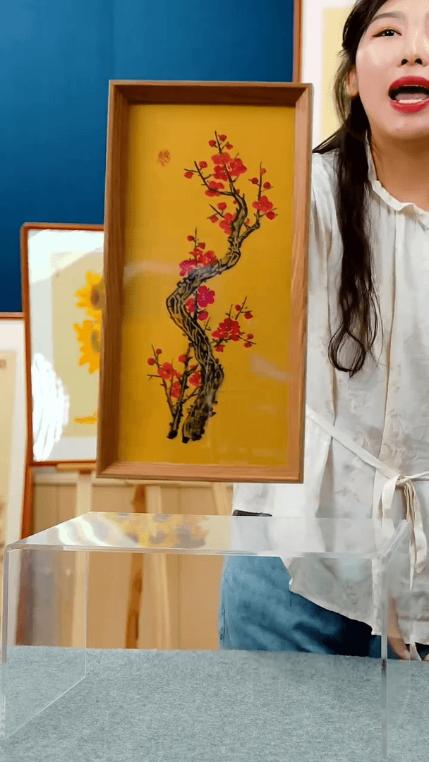 【闪购商品】绘画李老师作品梅花，尺寸18*35