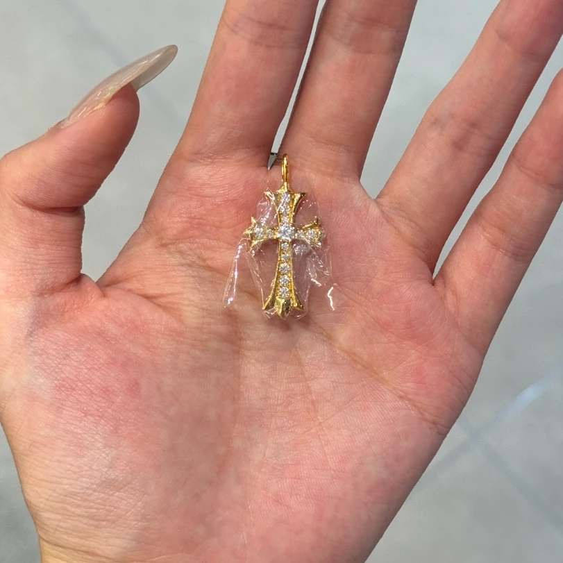 足金999 镶嵌十字吊坠（不含链）