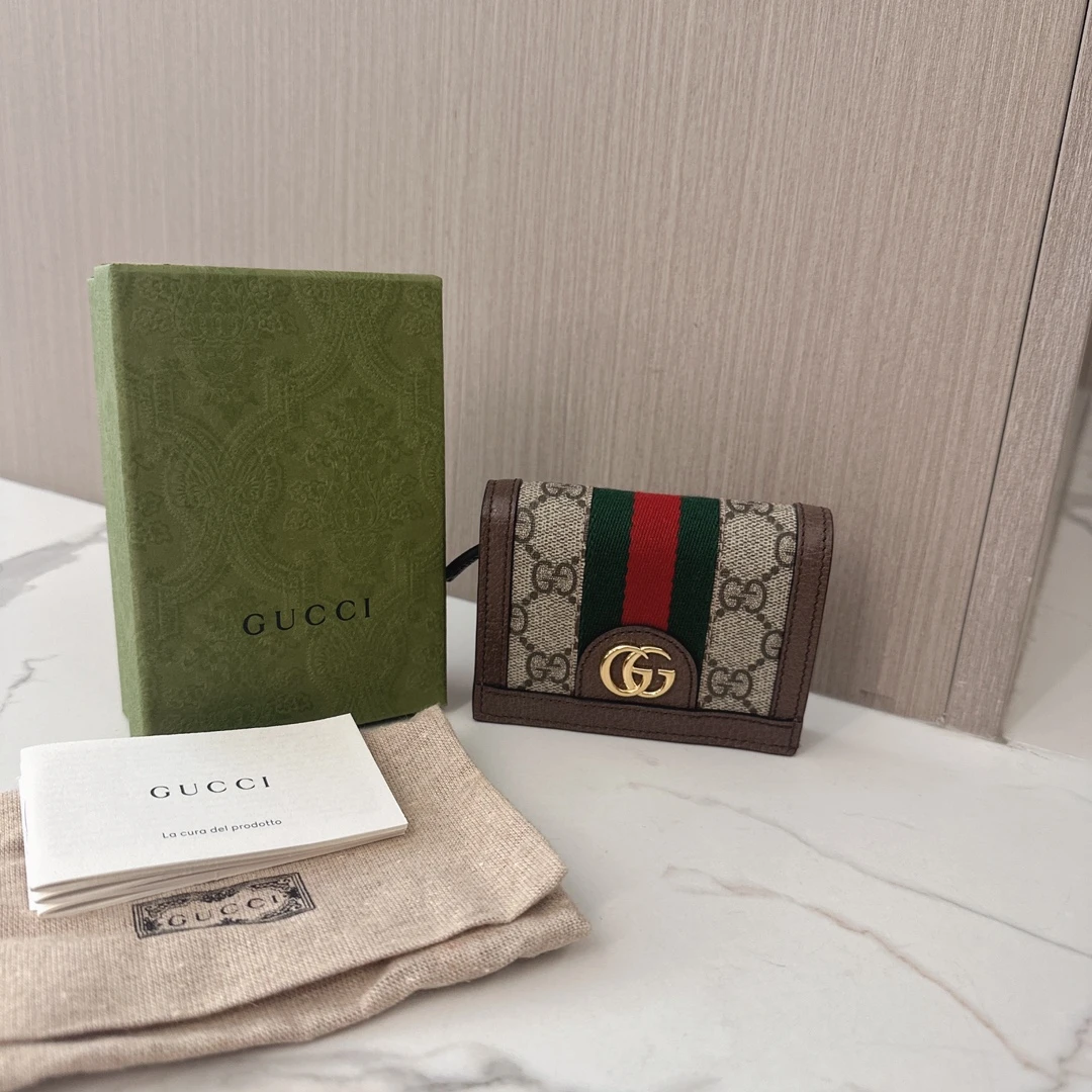 99新  孟溪专属/ Gucci经典款对折钱包 卡包#J1300