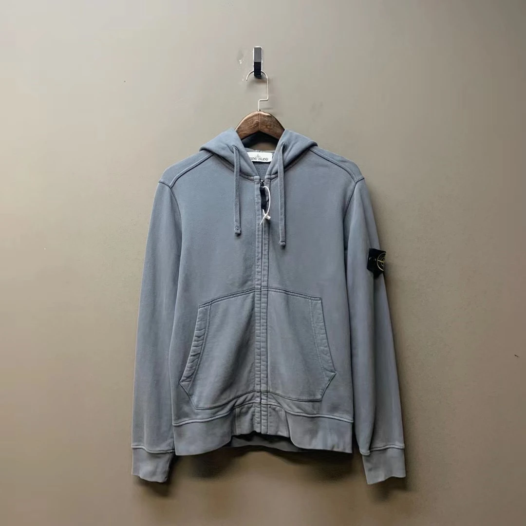 Stone island 石头岛/01834/雾霾蓝拉链连帽外套 成色98新 M码