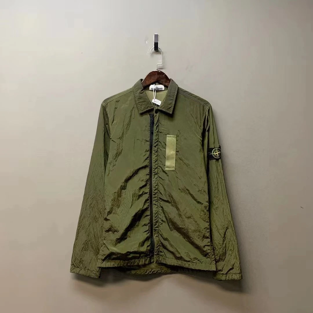 Stone island 石头岛/02239/17fw军绿色金属尼龙外套 98新 M码