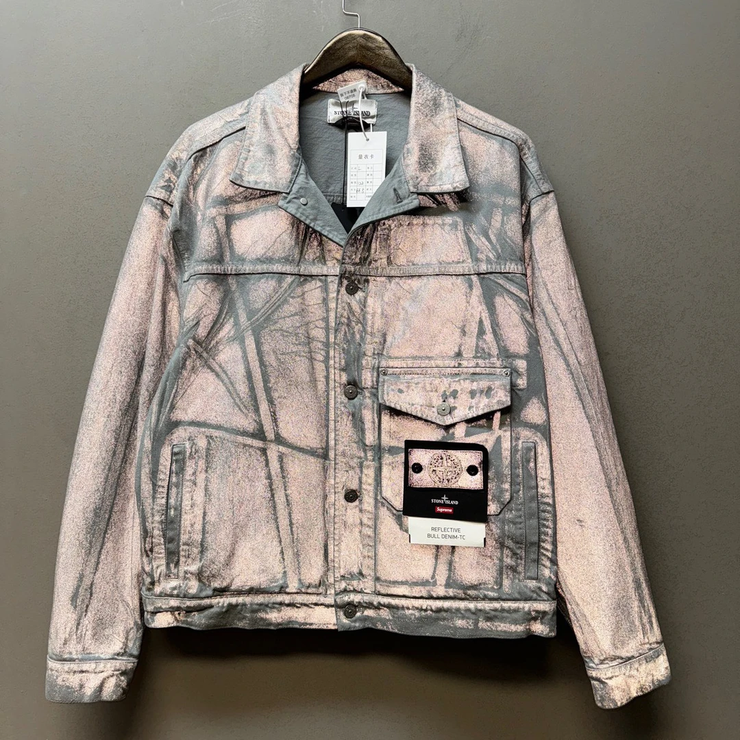 Stone island x Supreme/08705/反光联名单宁牛仔外套全新带吊L码