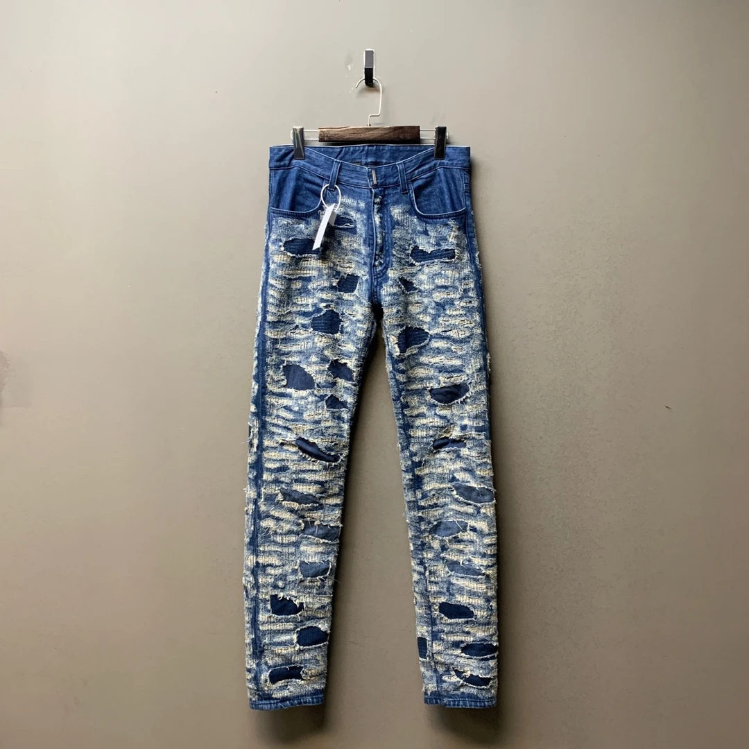 Givenchy Gvc 纪梵希/08347/糜烂破坏牛仔长裤 新同30码