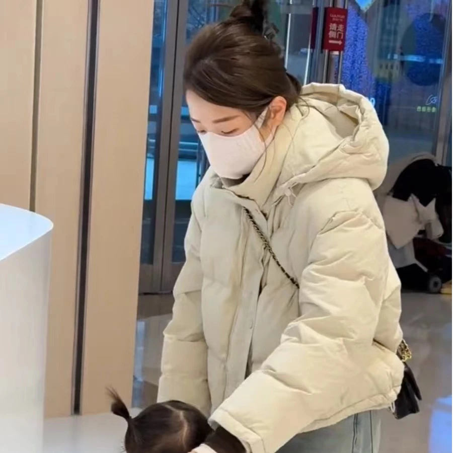 冬季宽松高级感面包服加厚保暖外套小个子短款棉服厚外套连帽棉服