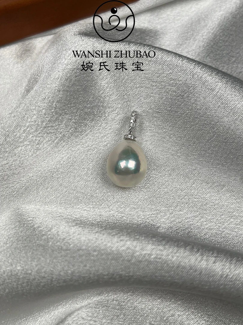 【WE-3711】13-14mm白色S925银淡水巴洛克吊坠活口多样性发一