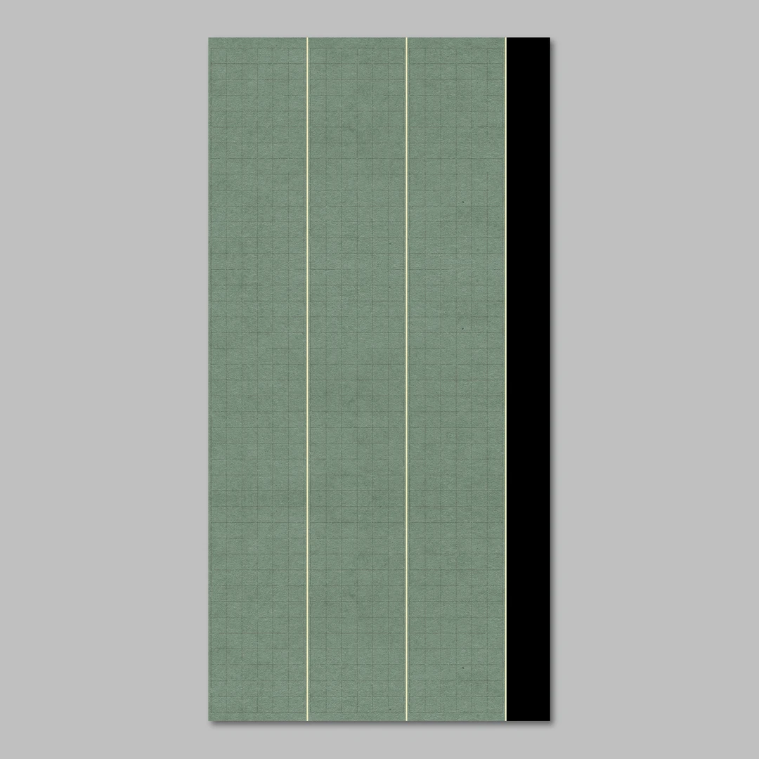 六尺系列 90x180cm画4cm格共756格 仿古绿灰色国展纸微喷纸非蜡染