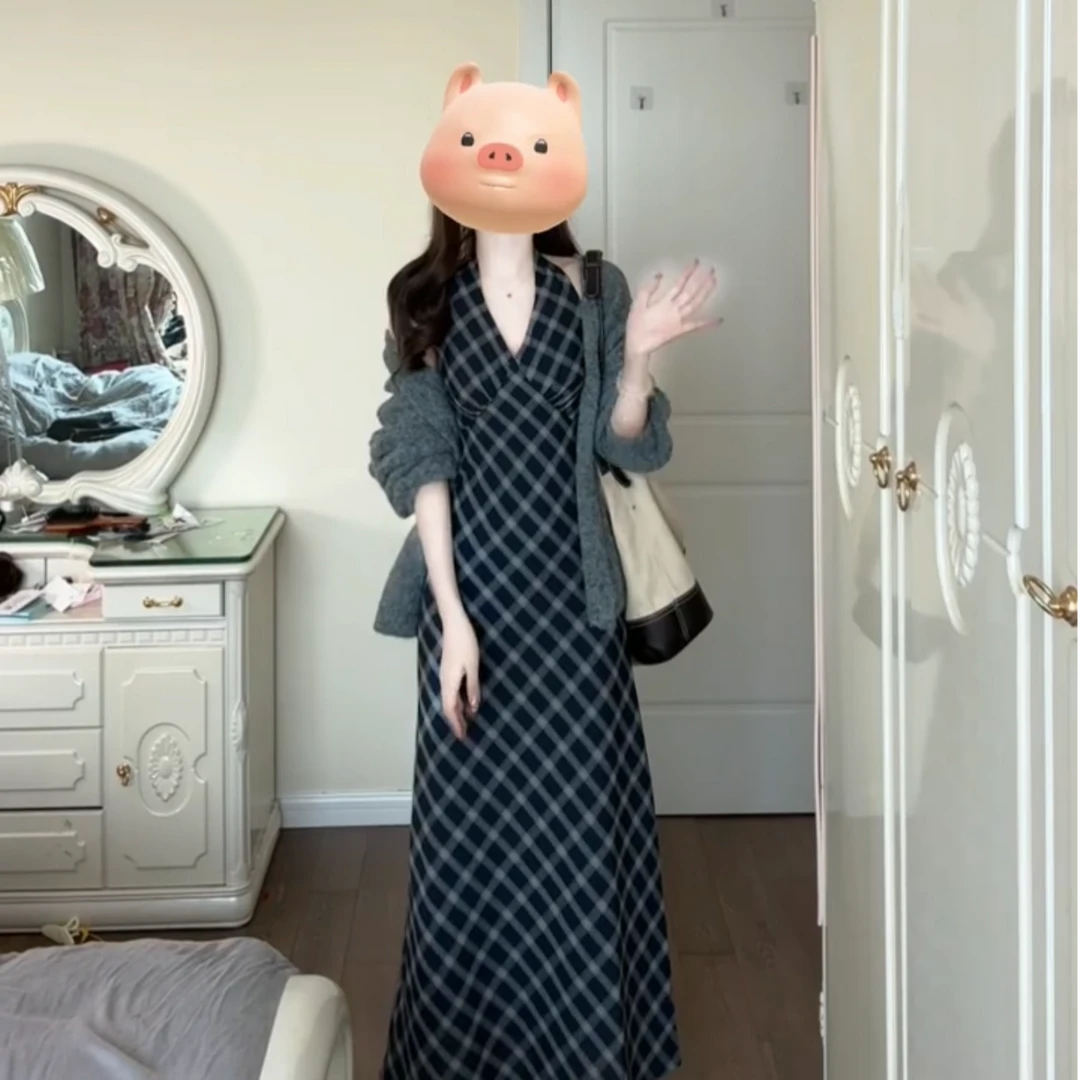 法式赫本风性感辣妹百搭软糯针织开衫套装秋季