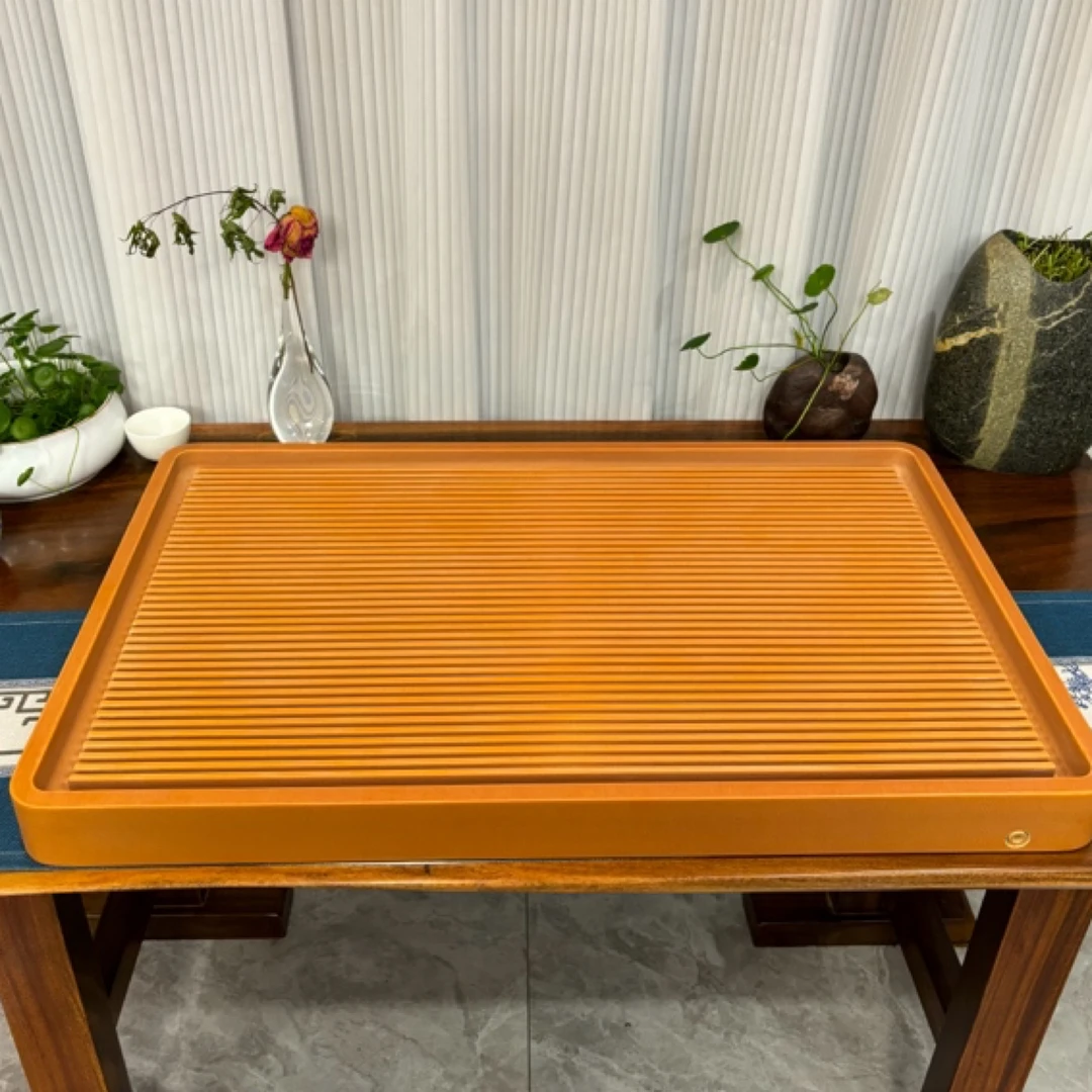 王老六「土豪金龙纹直边平槽电木茶盘经典简约大气时尚款」电木茶盘