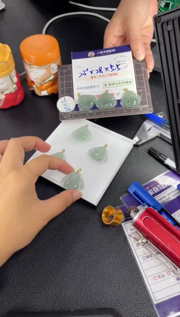 【闪购商品】翡翠挂件18K金镶嵌佛公FL14多样性发其一CP配绳