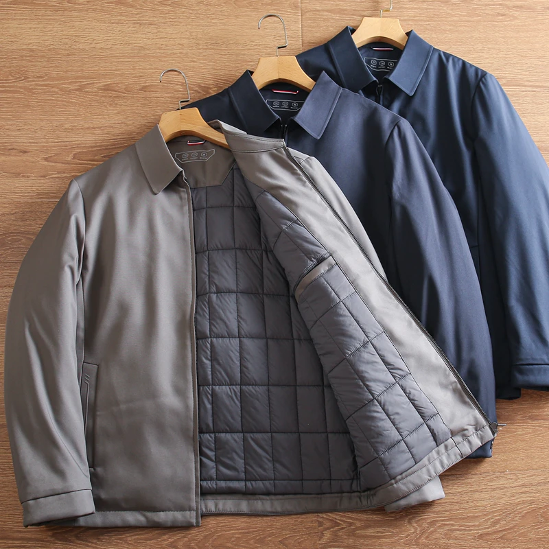 轻便保暖！秋冬男士加棉加厚日常通勤休闲夹克外套防寒翻领棉衣潮