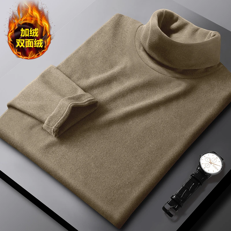 320g德绒秋冬季高领男女款商务修身内搭保暖打底衫男长袖t恤