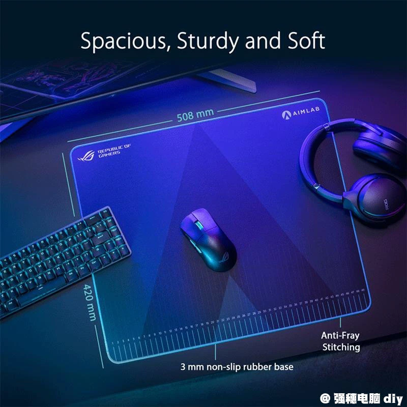 ROG 画影ACE合作版高清电竞吃鸡游戏鼠标垫防水防滑简约办公通用