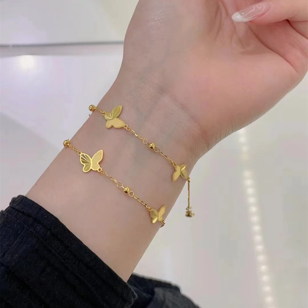 925银手链  金色超仙蝴蝶手链女气质精致高级感不掉色新年生日礼