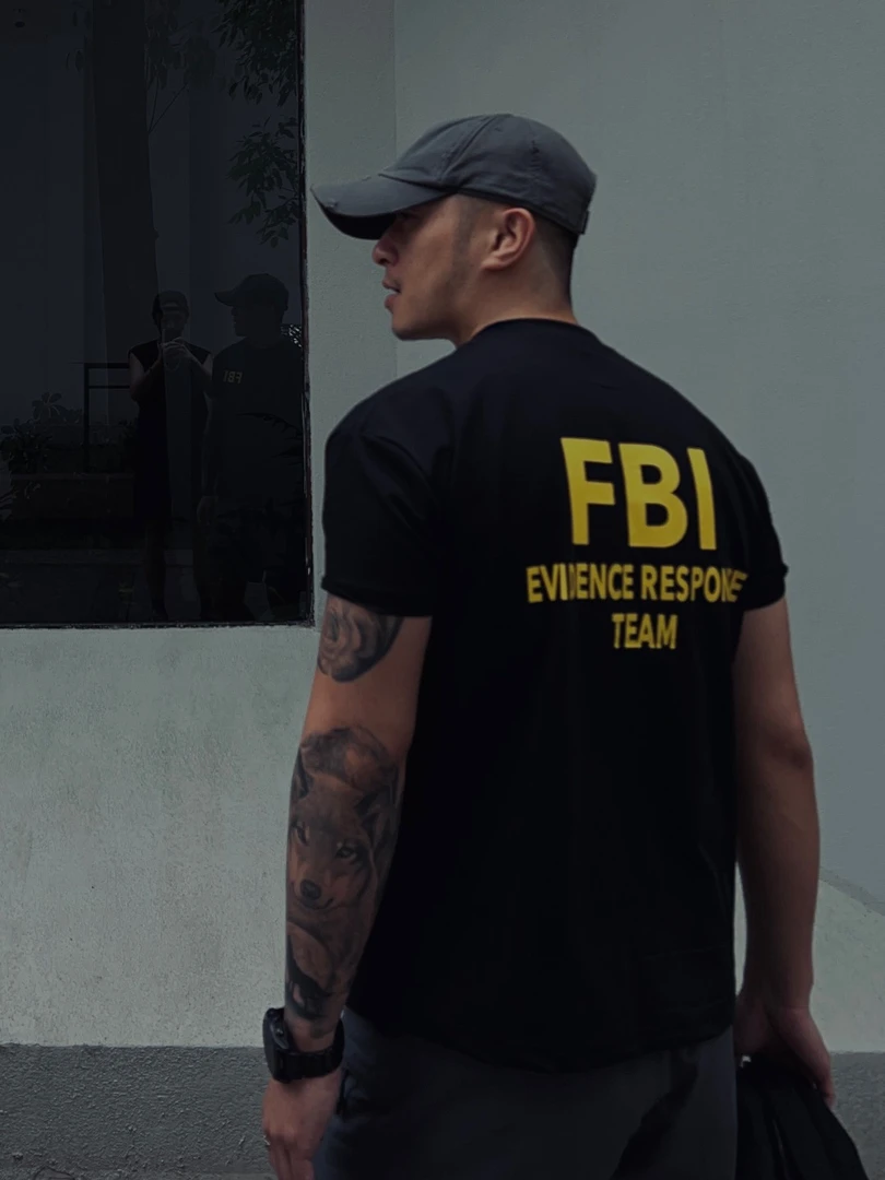 【破壳计划】2024新款美式FBI联邦调查局探员夏季小臂围打底百搭T恤