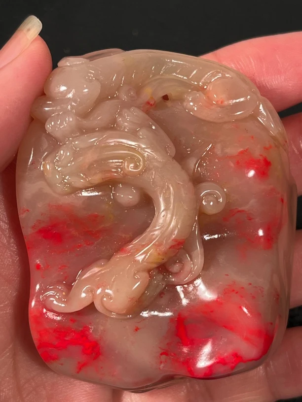 巴林鸡血石手玩件