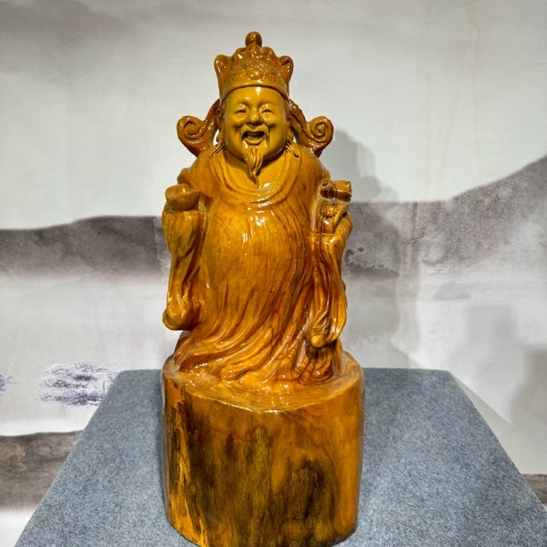 财神根雕摆件整木雕刻实木