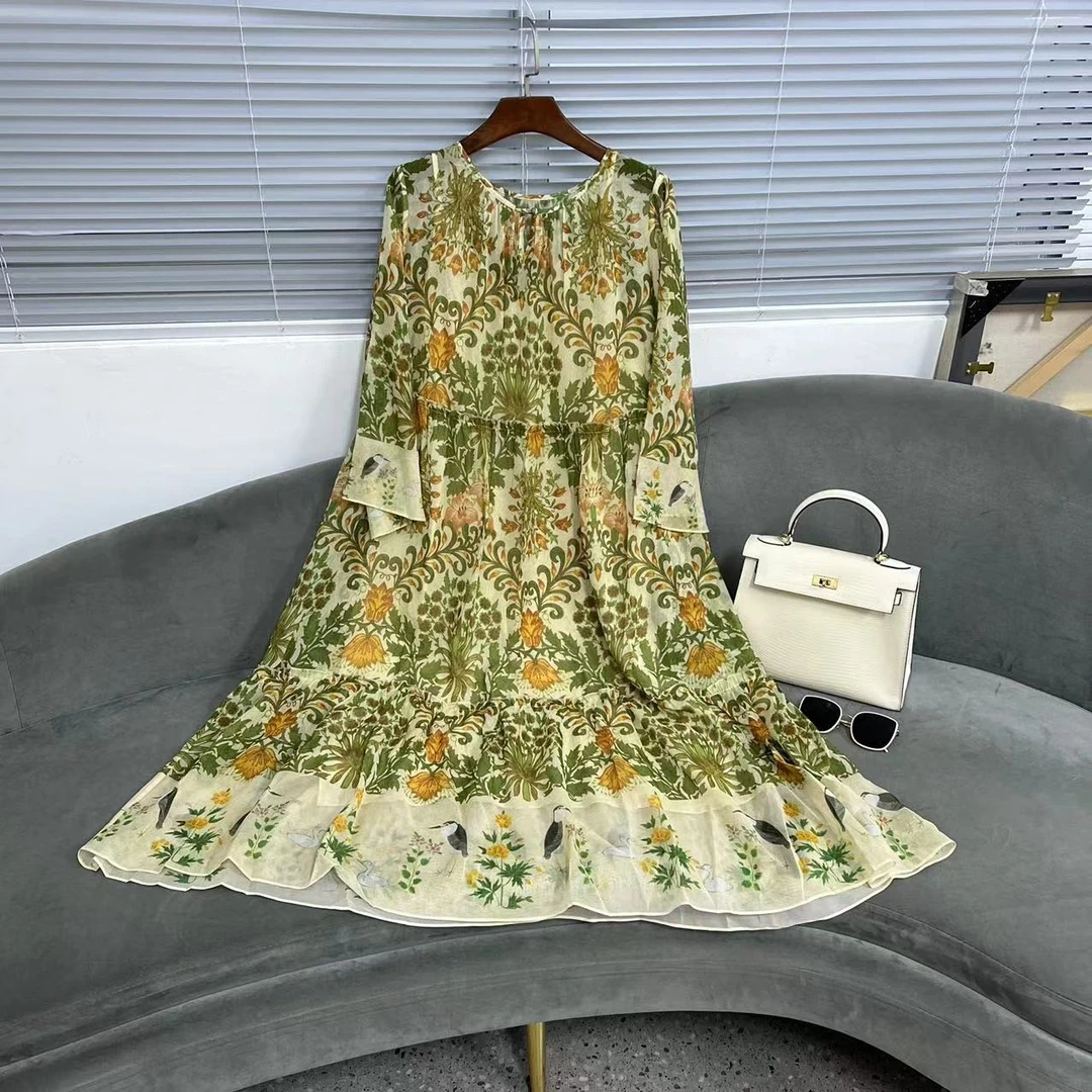 【花滿林】两件装‘小清新’乔其气质连衣裙6218【配米色吊带】