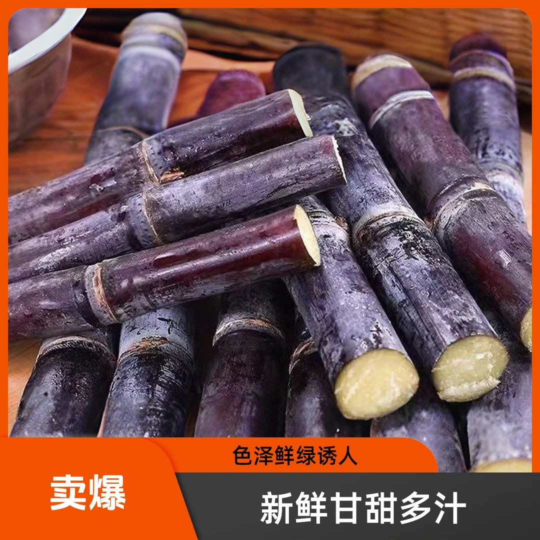 广西黑甘蔗5斤9斤应季水果整箱包邮脆甜多汁现砍现发水果甘蔗
