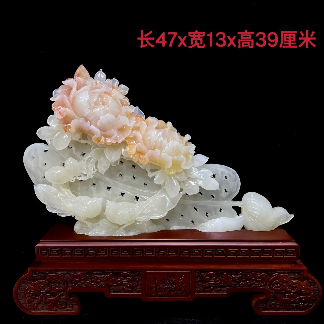 《牡丹花 花开富贵》天然家居博古架玄关酒柜摆件乔迁送礼公司开业