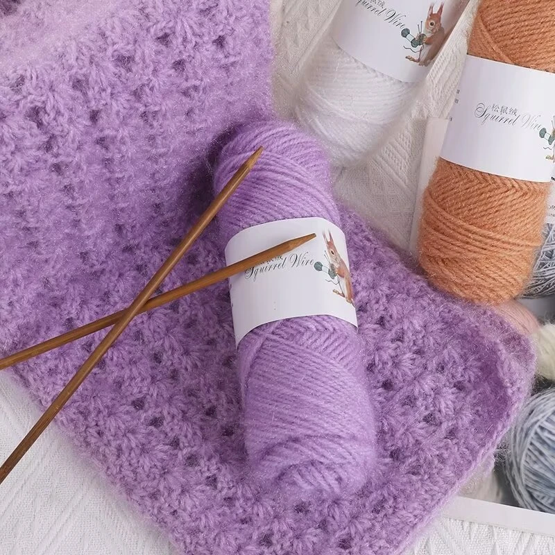 秒拍松鼠绒围巾帽子编织