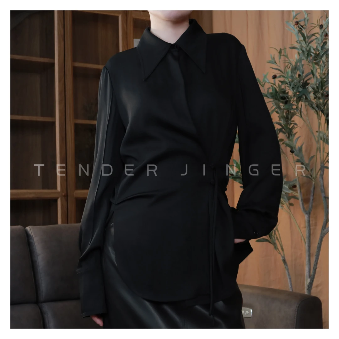 Tender Jinger 【专柜】女气质休闲国风盘扣长袖衬衫T2309LFK363L