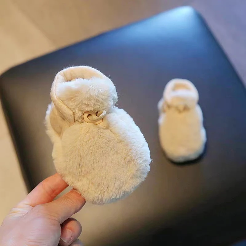 秋冬季婴儿鞋子0-6个月男女婴幼儿夹棉保暖棉鞋袜套宝宝毛毛鞋