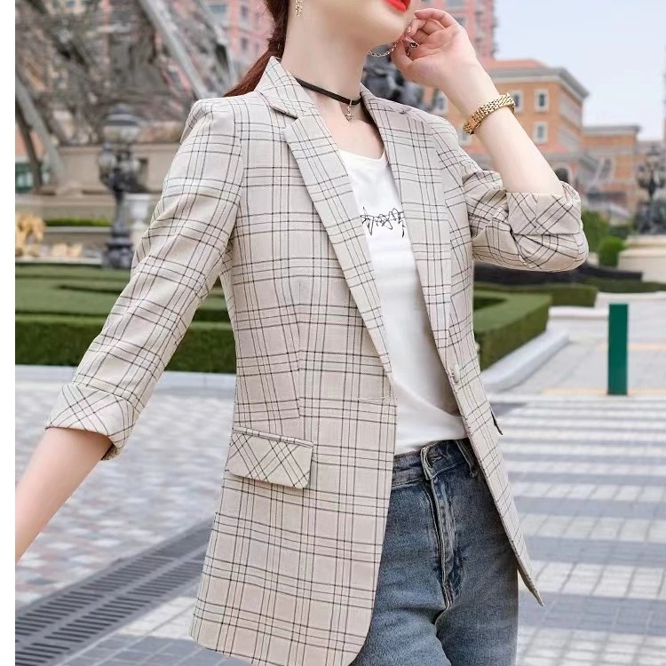 GEYAO24春夏韩版小西装时尚休闲气质通勤薄款西服女士S21X130000B