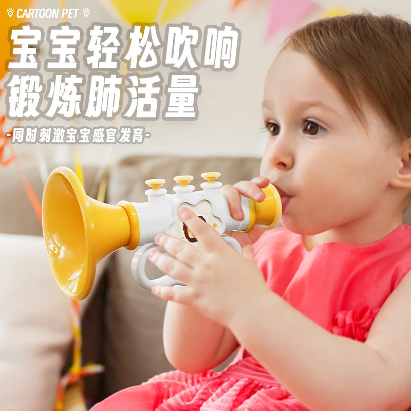 儿童喇叭玩具可吹响宝宝小喇叭口哨玩具卡通挂绳吹吹乐器玩具